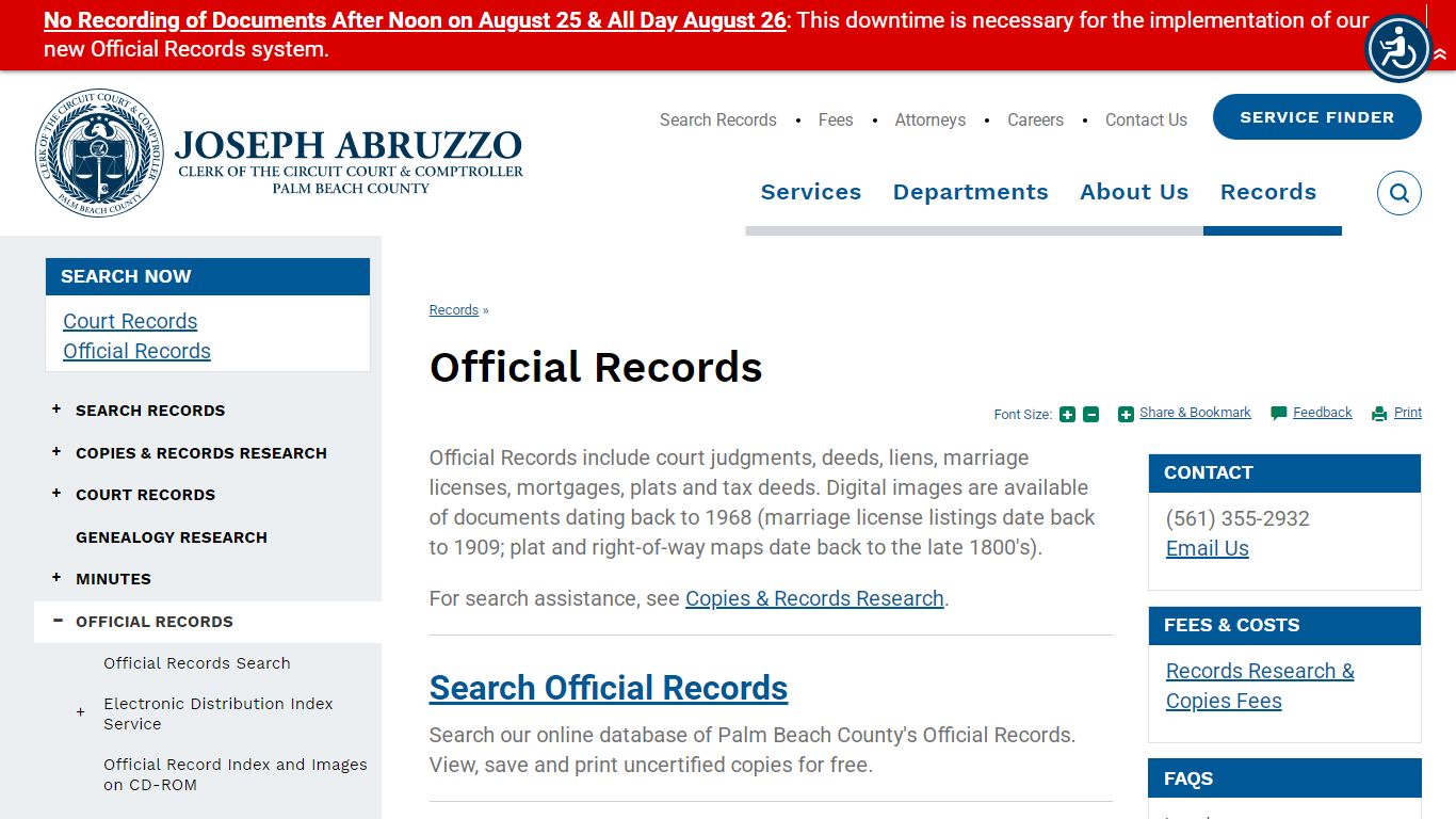 Official Records | Clerk of the Circuit Court & Comptroller, Palm Beach ...